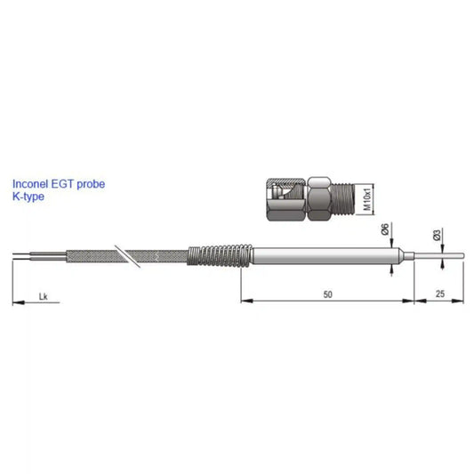Exhaust Gas Temperature EGT Sensor Probe